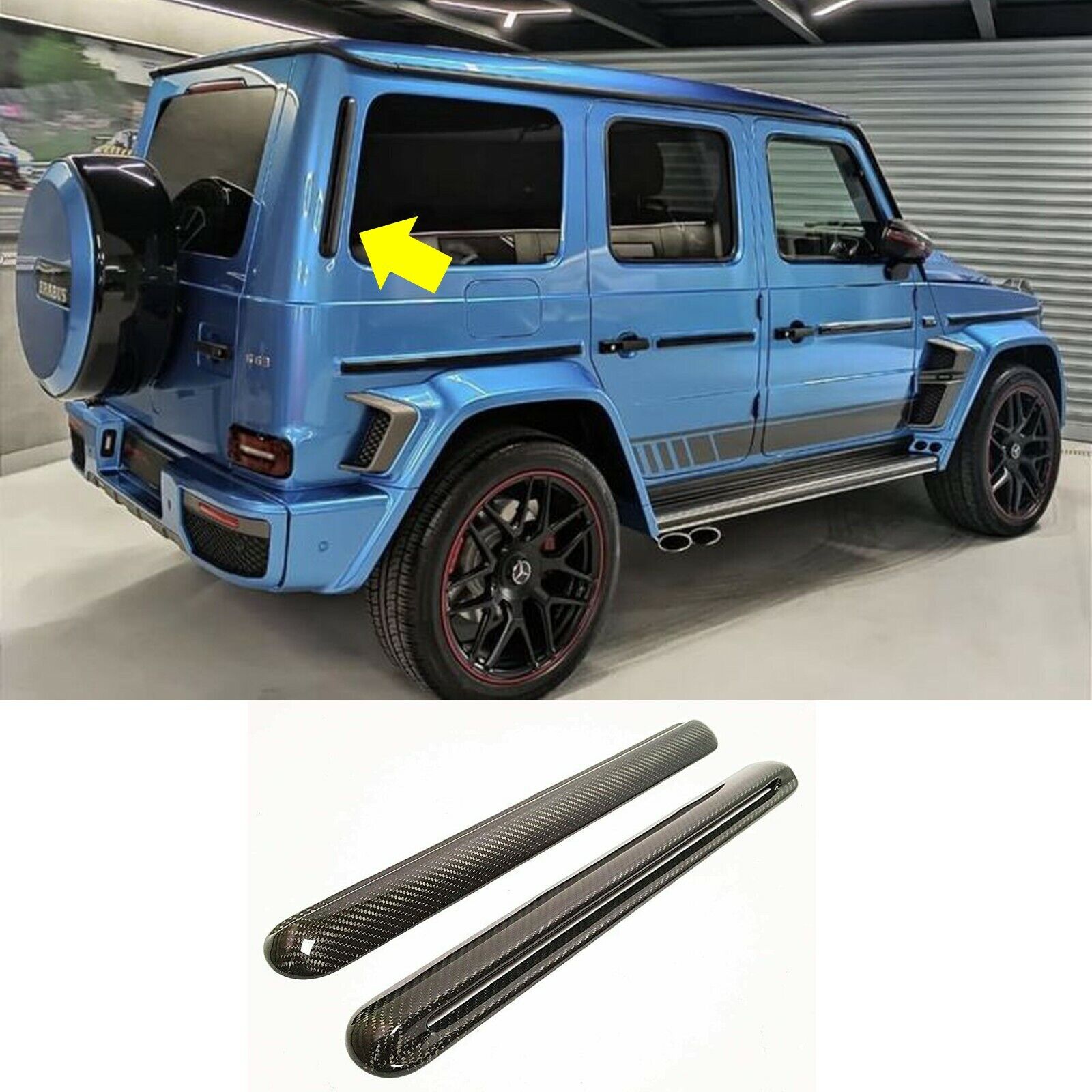 Nakładki na słupki tylke wloty Mercedes-Benz W463 2018-2024 G-klasa styl Brabus
